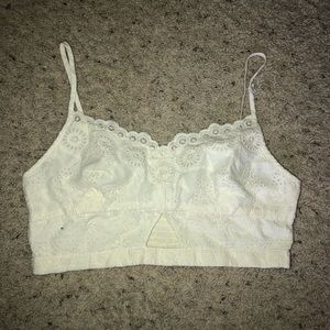 American eagle cream eyelet bralette